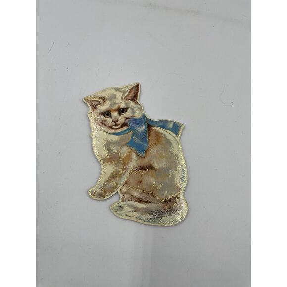 Vintage 1986 Merrimack Kitty Die Cut Cardboard Ornament - Picture 3 of 4